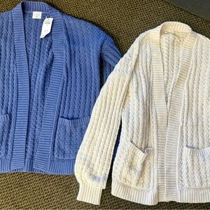 Abercrombie Kids Blue and Cream Cardigan Set